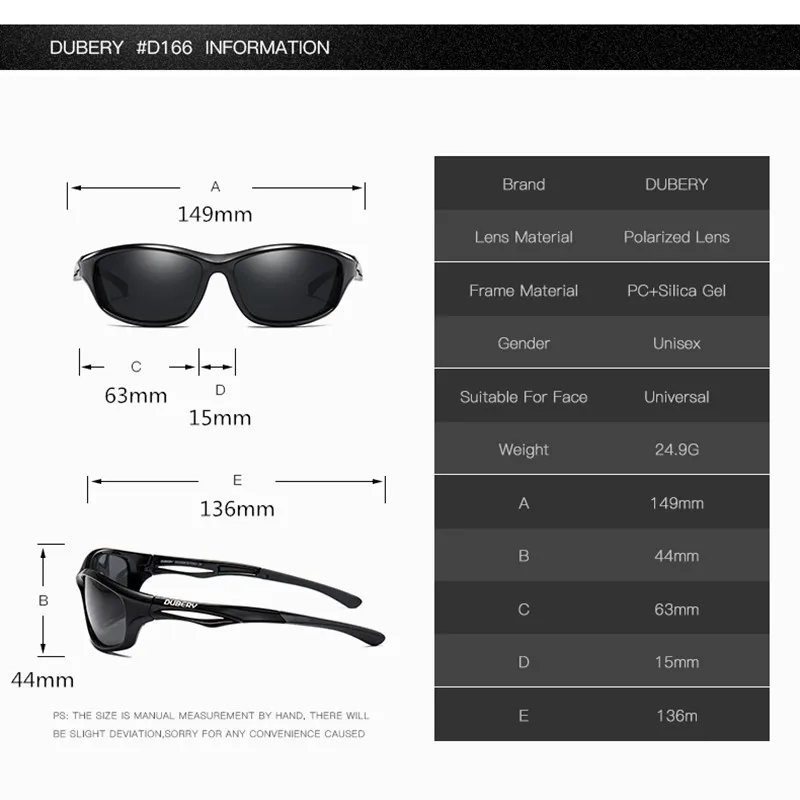 DUBERY Brand Design okulary Polaryzacyjne Mężczyźni Dring Odcienie Męskie okulary przeciwsłoneczne Na Lato Lusterka Gogle Oculos UV400 dd166