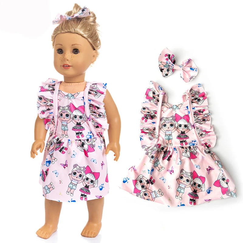 Xiwa Set Sukienka + Dress Wear Fit American Girl Doll Clothes 18-inch Doll,43cm baby Doll Clothes Christmas Gift Girl
