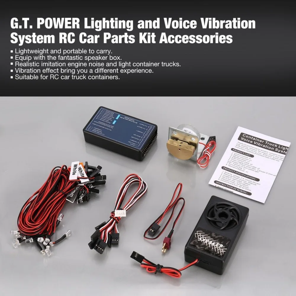 GT POWER Container Truck Lighting and Voice Vibration System for RC cars trucks