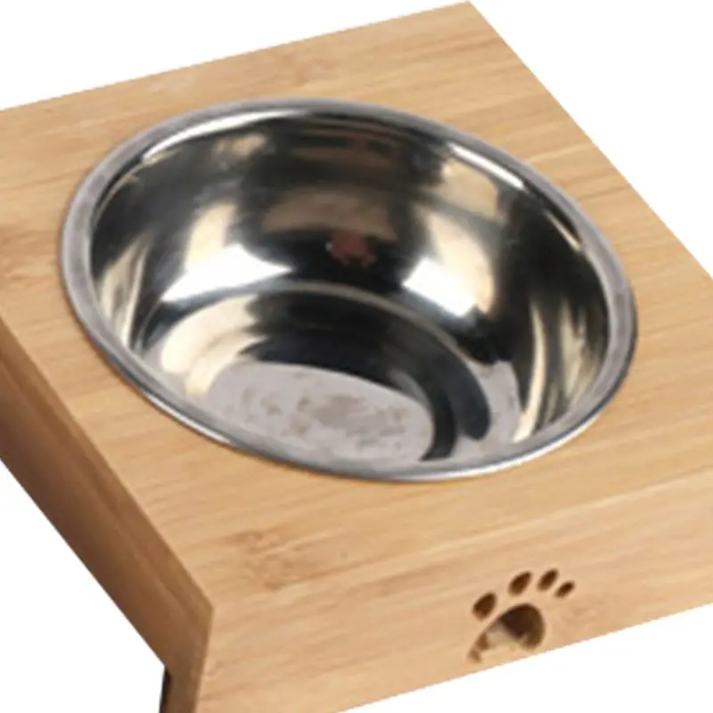 Karma dla zwierząt domowych Woda Karmienie Miski dla Psów i Kotów Naturalny Bambus Stent Pet Single / Double Bowl Tableware Balance Environmental