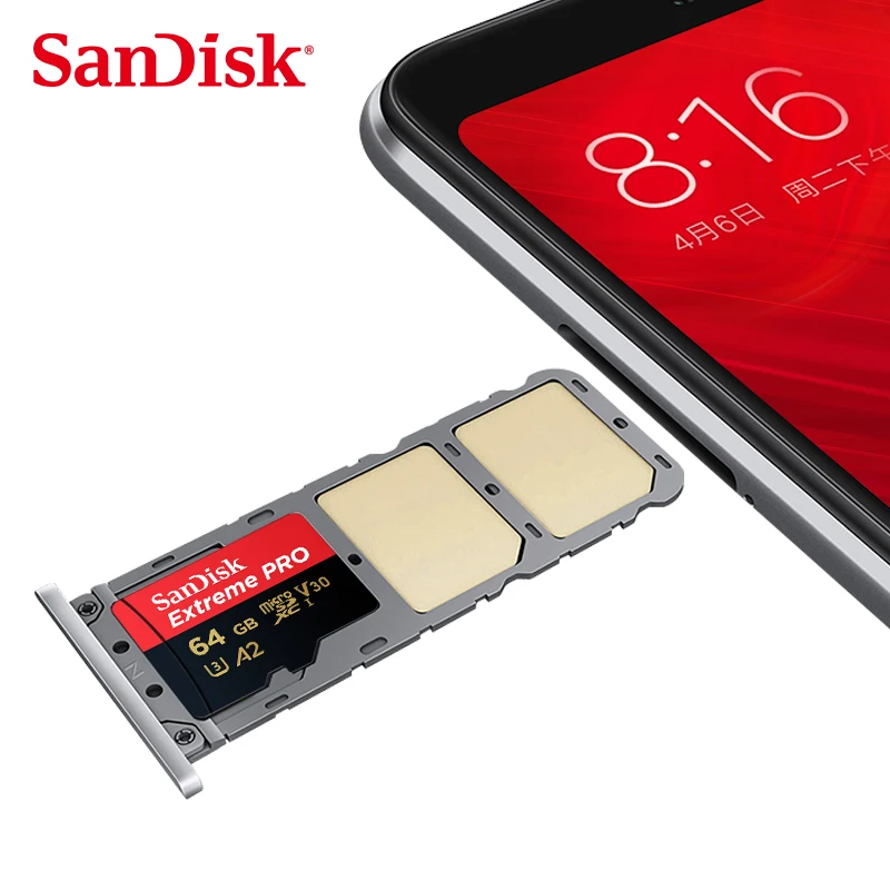 SanDisk Extreme PRO Micro SD 64GB, 128GB 32GB 512GB 256G 400G Micro SD 128gb Flash Memory Card SD U3 4K V30 Microsd TF Karty
