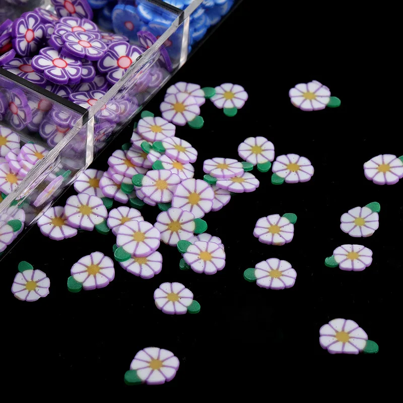 3D Nail Art Tiny Słodkie Flower Polymer Clay Plastry Accessories Japan Cherry Blossoms Daisy Cekiny Do Zdobienia Paznokci Dostawy