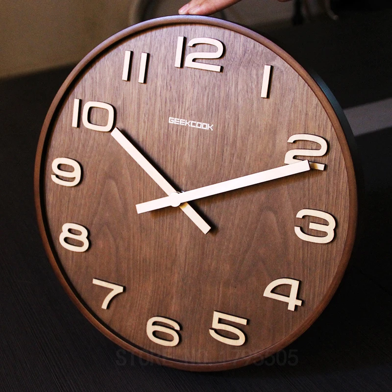 Drewniany Zegar Ścienny Nowoczesny Design Bambusowe Zegar Ścienny Główna Sypialnia Wystrój Wiszący Zegar Bar / Salon Dekoracji reloj паред