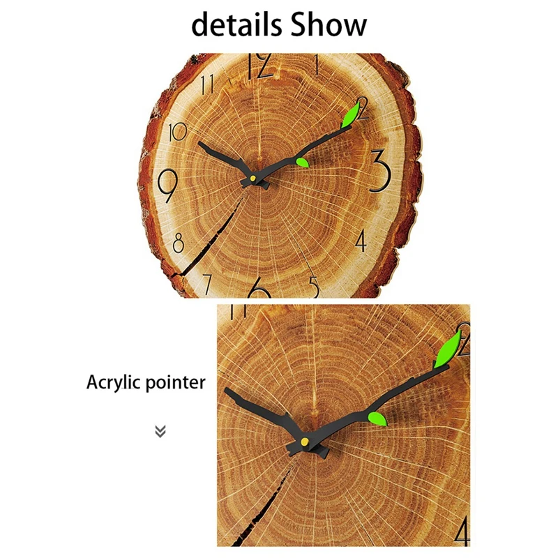 12 Cali Twórczy Zegar Ścienny Salon Niemy Roczne Pierścień Zegarek Kwarcowy Drzewo Ziarna Zegarek
