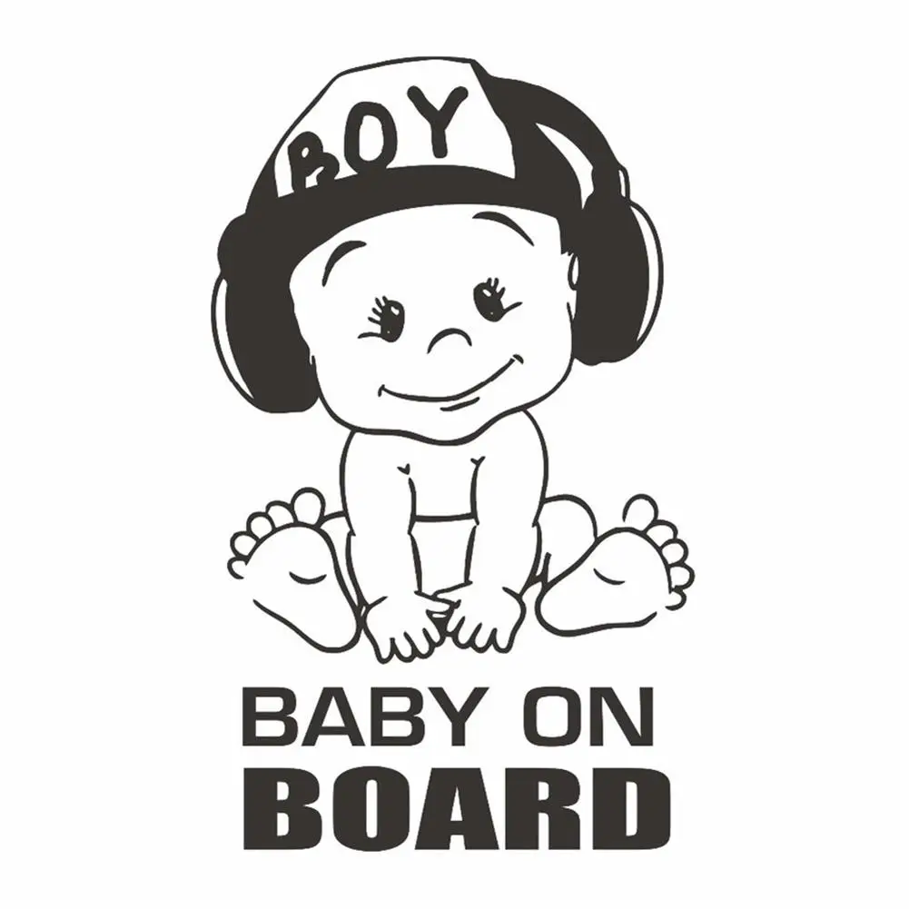 12x18cm Baby On Board Vinyl Car Sticker Decal Sticker For Car Window Funny Cute Cool Boy Design Wodoodporny Nowy