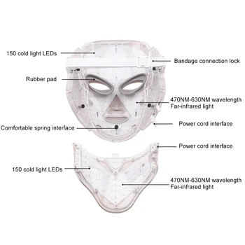 7 Kolorów Elektryczna Led Maska Do Twarzy Maska Do Twarzy Maszyna Terapia Trądziku Maska Do Szyi Piękno Led Maska Odmładzanie Skóry