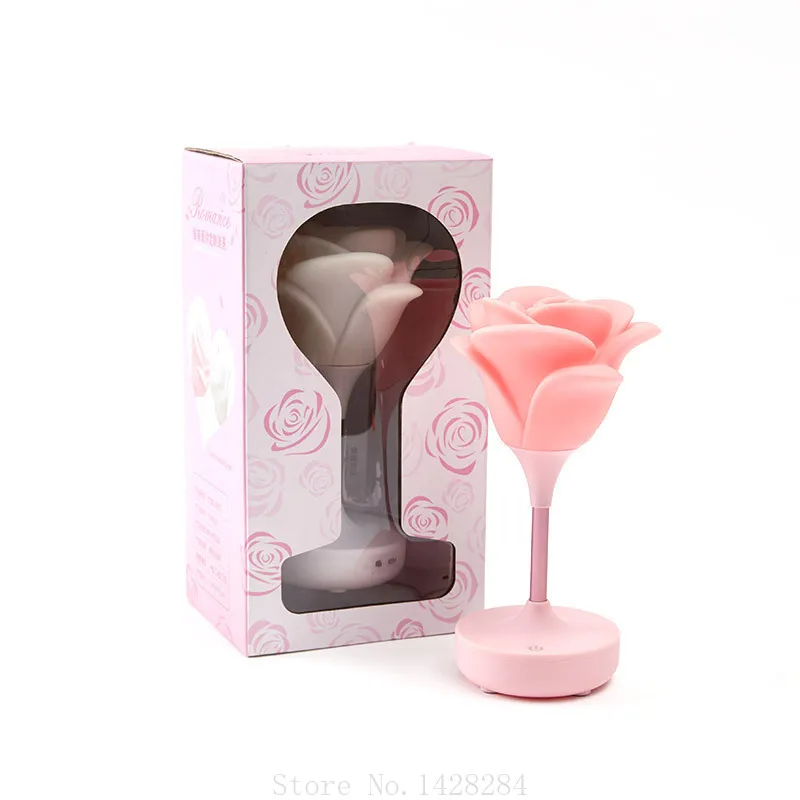 Xiaomi Creative Rose Flower Silicone Lamp USB Charging Rose Pat Night Light Three-speed Touch LED Romantic Atmosphere Light Gift