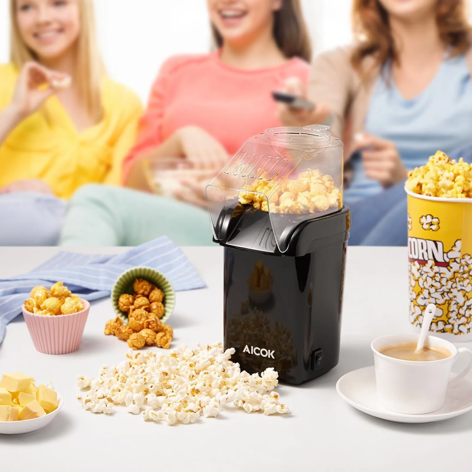 Elektryczny Kukurydza Popcorn Producent artykułów gospodarstwa Domowego, Automatyczny Mini Powietrza Popcorn Making Diy Skrobia Popper Przekąski dla Dzieci Prezent#g3