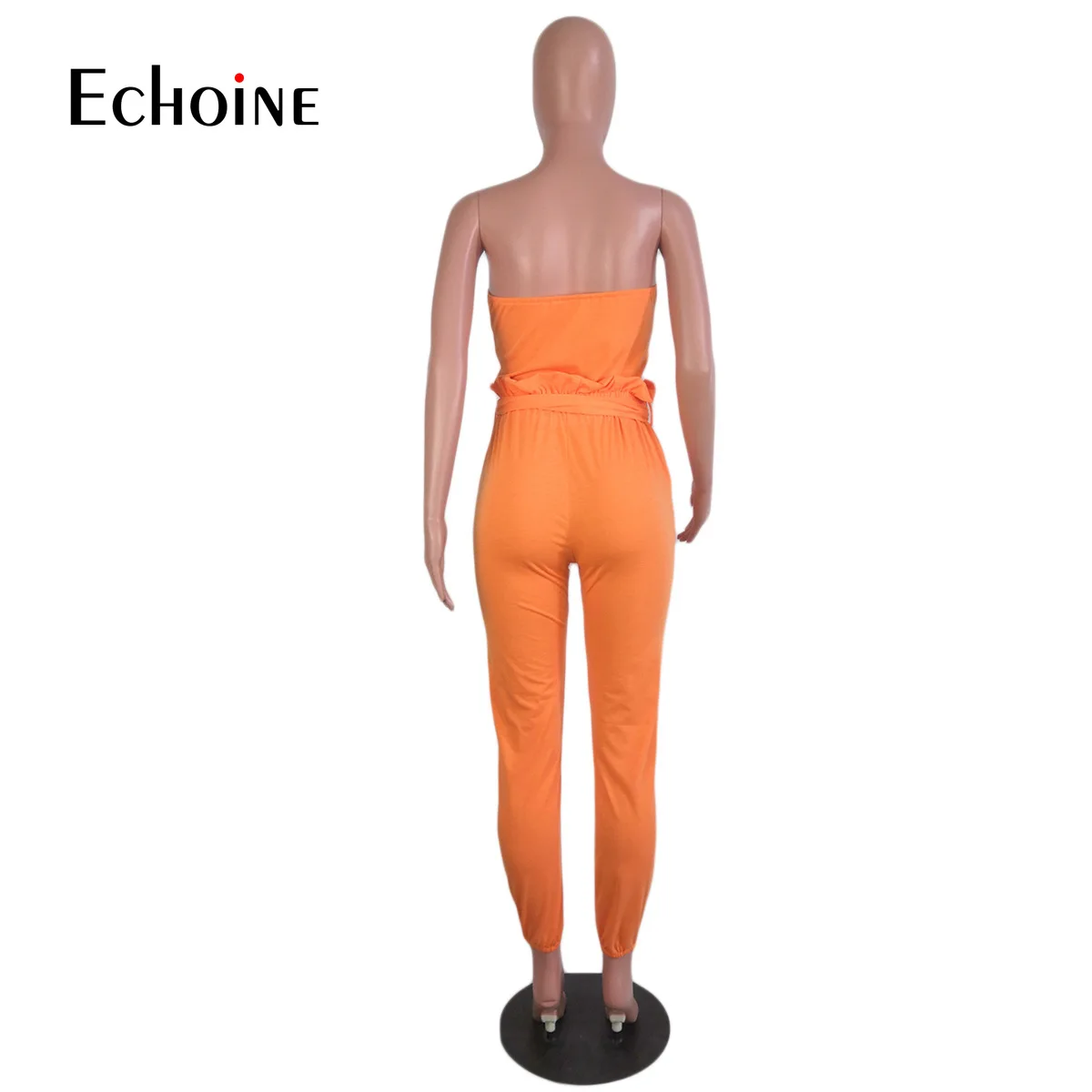 Echoine Women Solid Matching Set Bez ramiączek Crop Topy Ołówek Jogging Spodnie i Maska Komplet Zestaw składa się Z trzech Części Sportowy dres Stroje