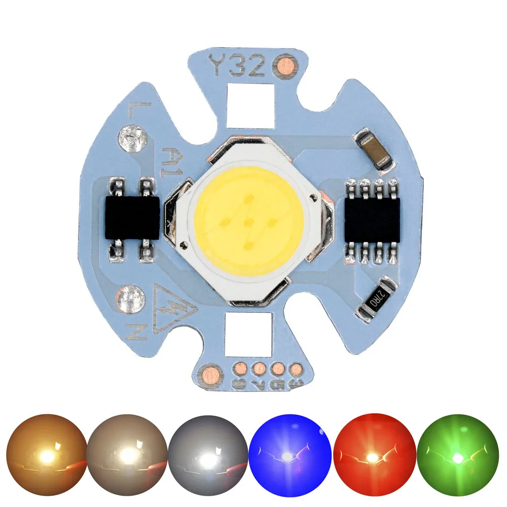 LED COB Chip SMD Light-Emitting diode 3W 5W 7W 9W 15W LED RGB AC220V No Need LED Driver Smart IC Bulb Lamp For Spot lampada led