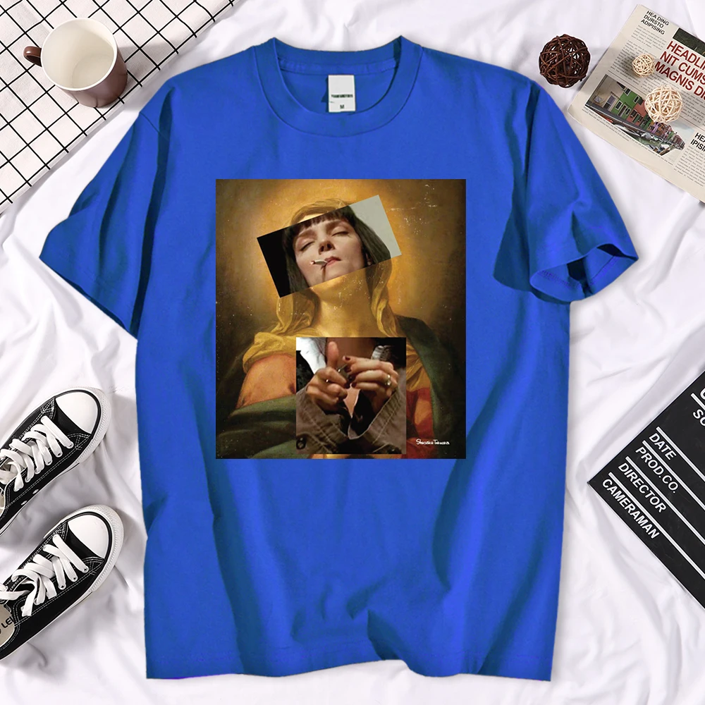 Zabawny Maryja Druku Koszulka Męska Moda 2021 Lato Hip-Hop Topy Męskie Casual Marki Z Krótkim Rękawem T-Shirt Harajuku Meble