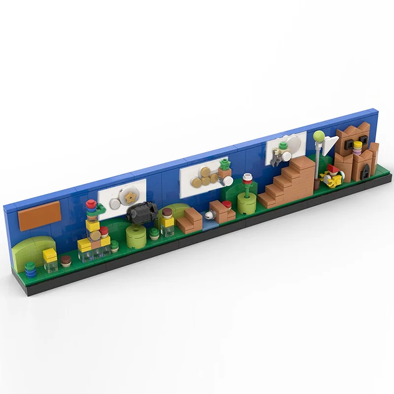 MOC-36545 Super MariBros Skyline Architecture, Building Blocks Bricks DIY Assembly Toys Game View House Model zabawki dla Dzieci