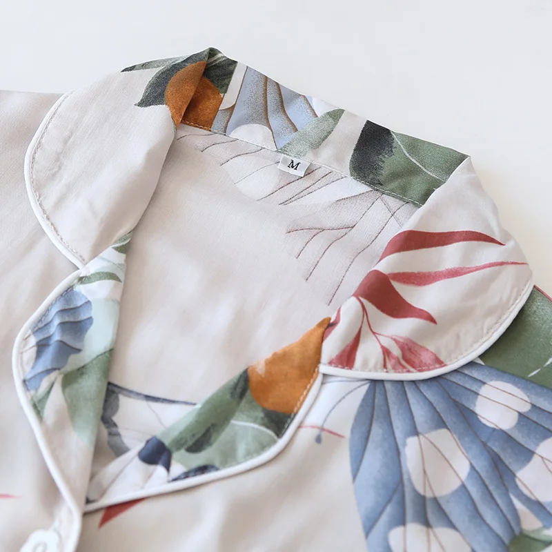 Nowy Wiosenno-letni пижамный zestaw spodnie z długimi rękawami damskie bawełniane piżamy zestaw sweter z nadrukiem kwiat prosty domowy serwis Odzież