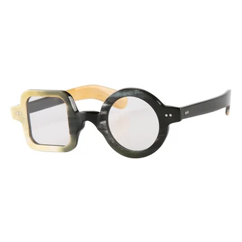 Gumtree Handmade Biały Czarny Półokrągły Połowa Kwadratowy Róg Okulary Okulary Okulary Optyczne Ramki