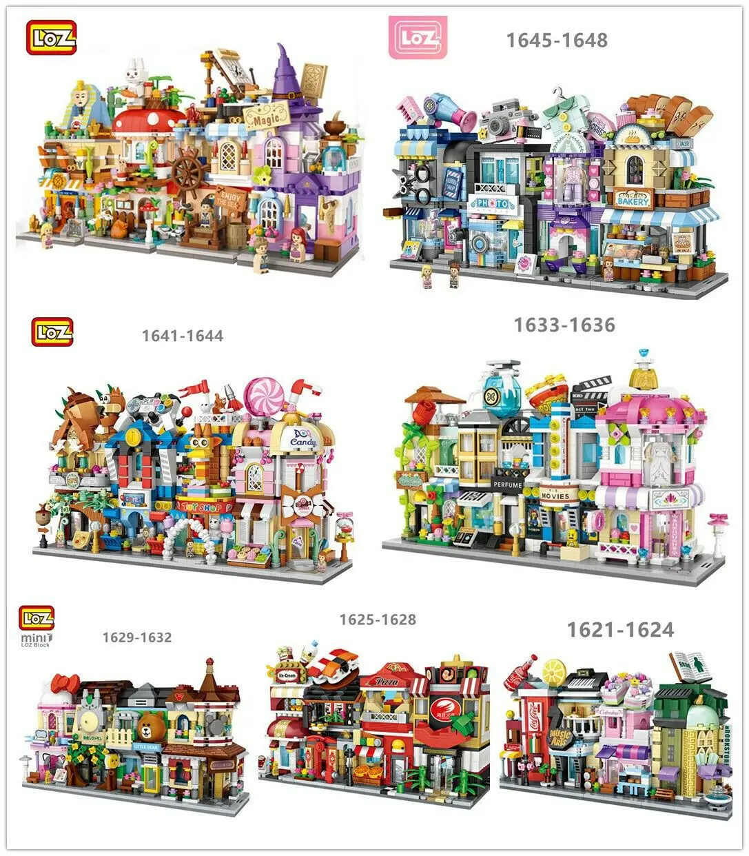 4 szt./kpl. LOZ Street mini Blocks Kids Building Toys Girls Puzzle Adult Gift no box