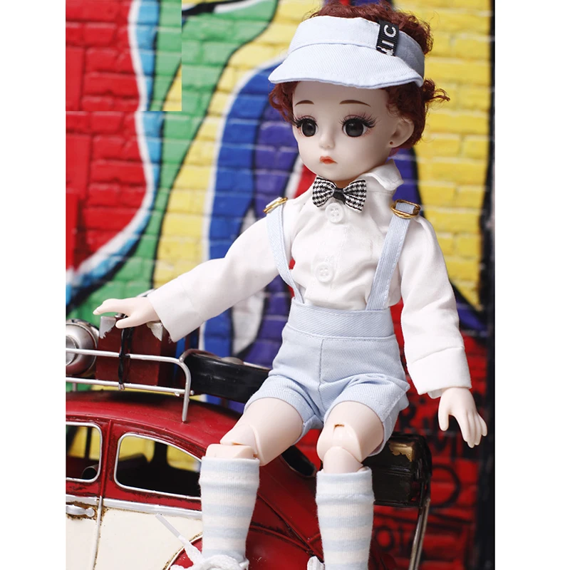 Bjd Baby Doll 30 cm Kompletny Zestaw Przegubowych Lalek Zabawki Dla Dziewczynek 12 Ruchomych Stawów Lalka Z Ubraniem Garnitur 3D Oczy Zabawki Modne Prezenty