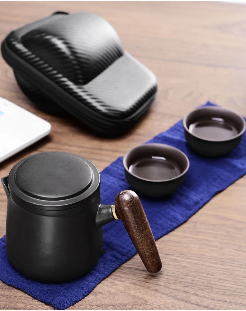 Zestawy herbat Japoński styl ceramika podróży Kung-fu serwis do herbaty 1 garnku 2 szklanki wygodny szybki prom kubek ceramiczny do herbaty zestaw prezent