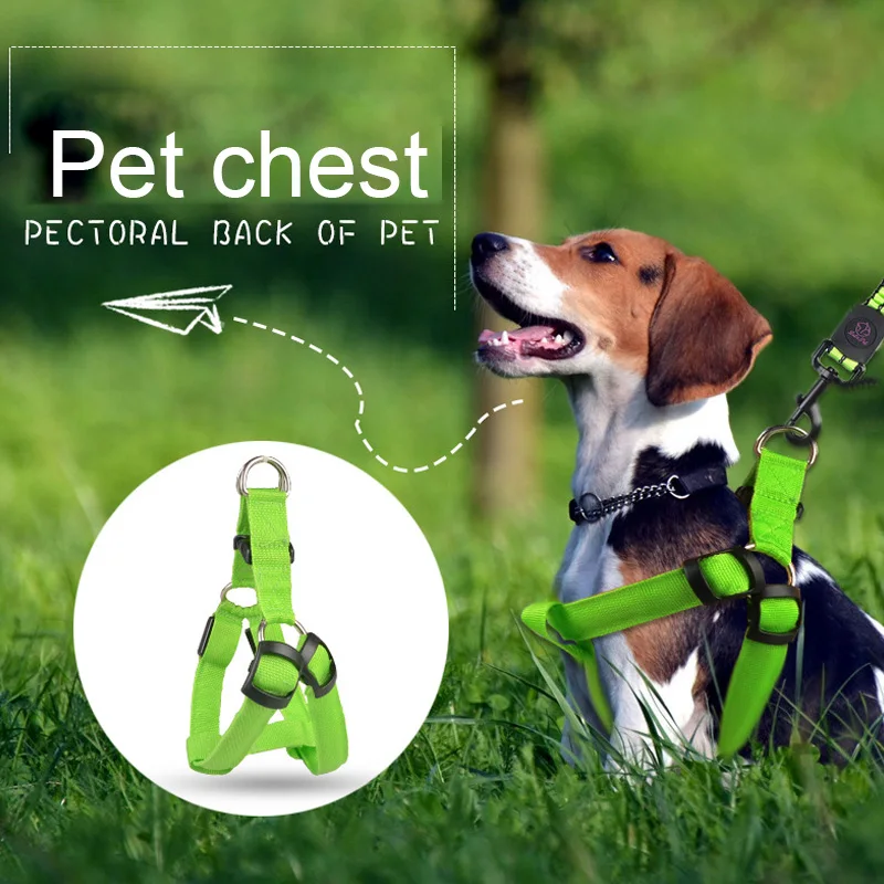 USB Nylon Pet LED Safety Harness Dog Product Flashing Light Uprząż LED Dog Harness Leash Rope Belt LED Dog Collar Vest Dropship