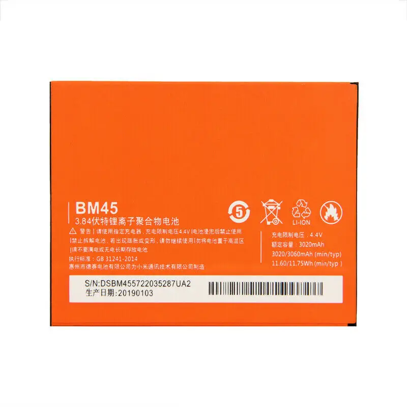 Oryginalna Bateria Do Xiaomi MI 5 Baterii BM45 BM47 BN43 BM22 BN41 Bateria Do Xiaomi Redmi 3 3S 3X 4 Note 2 Note 4 Note 4X