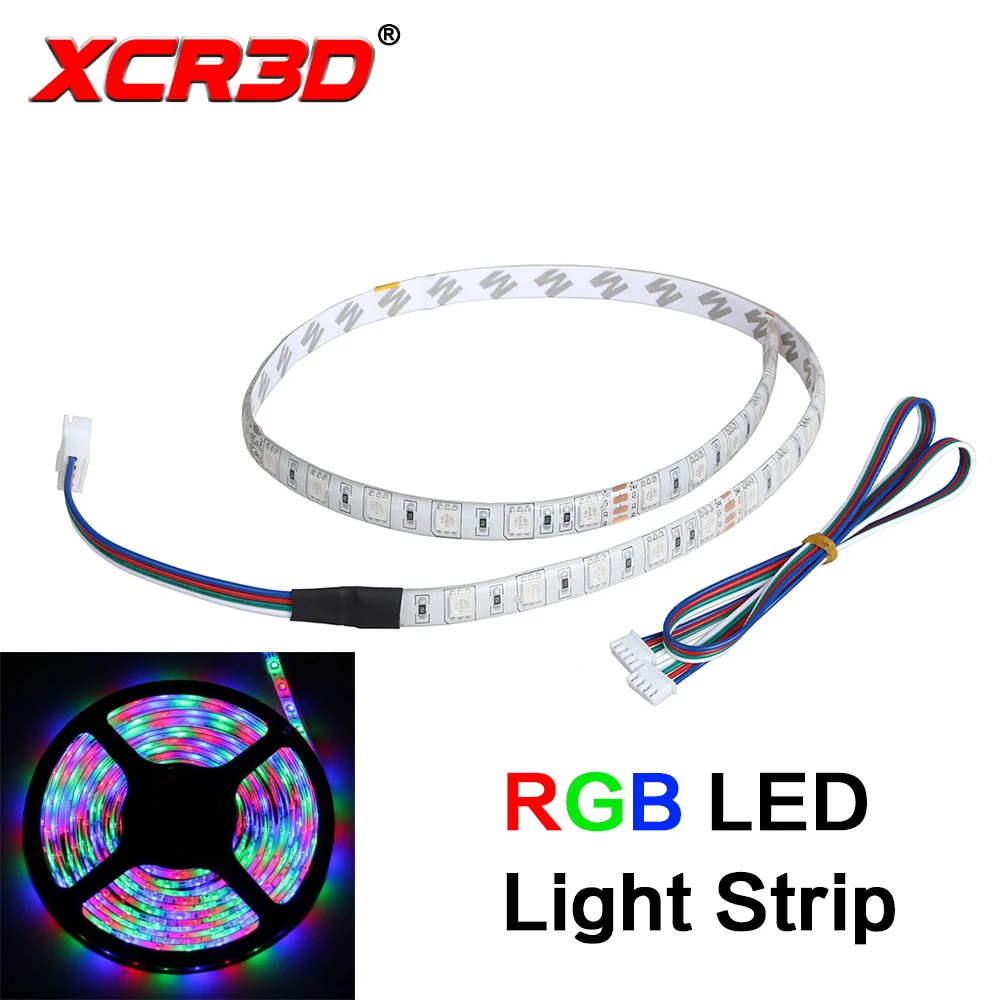 XCR3D Drukarka 3D Części RGB, RGBW RGBCCT LED 5050 Light Strip Wodoodporna Taśma z Kablem do Lerdge Board Akcesoria DC 12V 24V