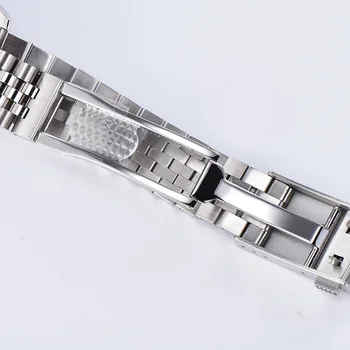 On taras 39,5 mm Męskie Mechaniczne Zegarek Srebrny Bransoletę Ze Stali Nierdzewnej, Kalendarz Srebrny Dial Automatyczne zegarki męskie