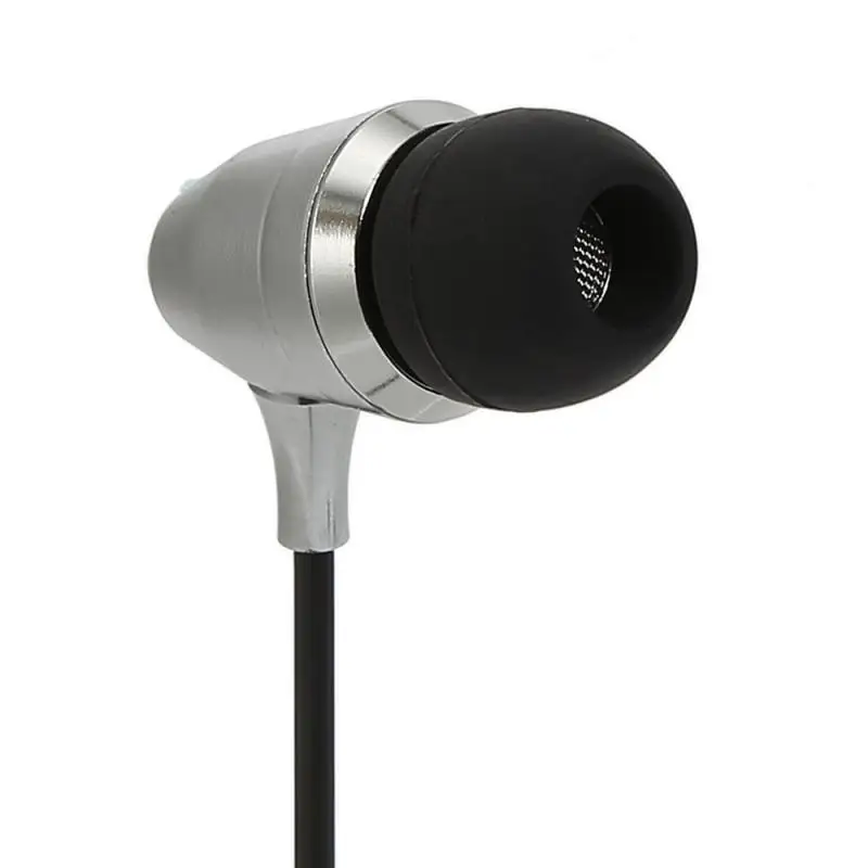 Srebrna Kula Stereo Bass Słuchawki Douszne 3,5 MM Słuchawki Przewodowe Metalowe HIFI Słuchawki Bez Mikrofonu Dla Xiaomi Samsung Huawei Telefon