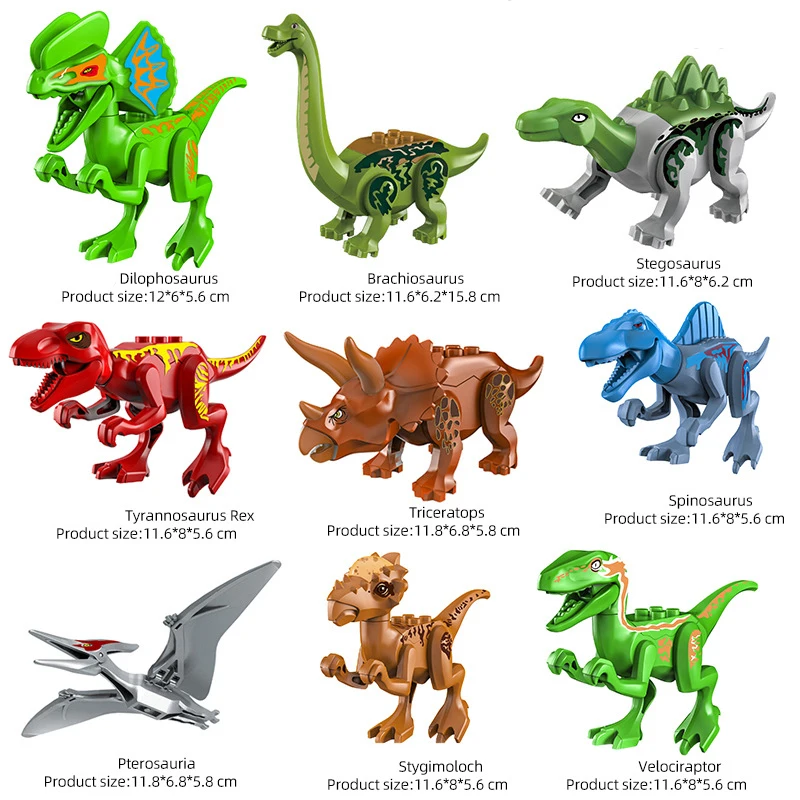 Jurassic Montaż Dinozaury Zabawki Blokady Bloków Pterozaurów Welociraptor Tyranozaur Rex Bloki Dinozaury dla Dzieci
