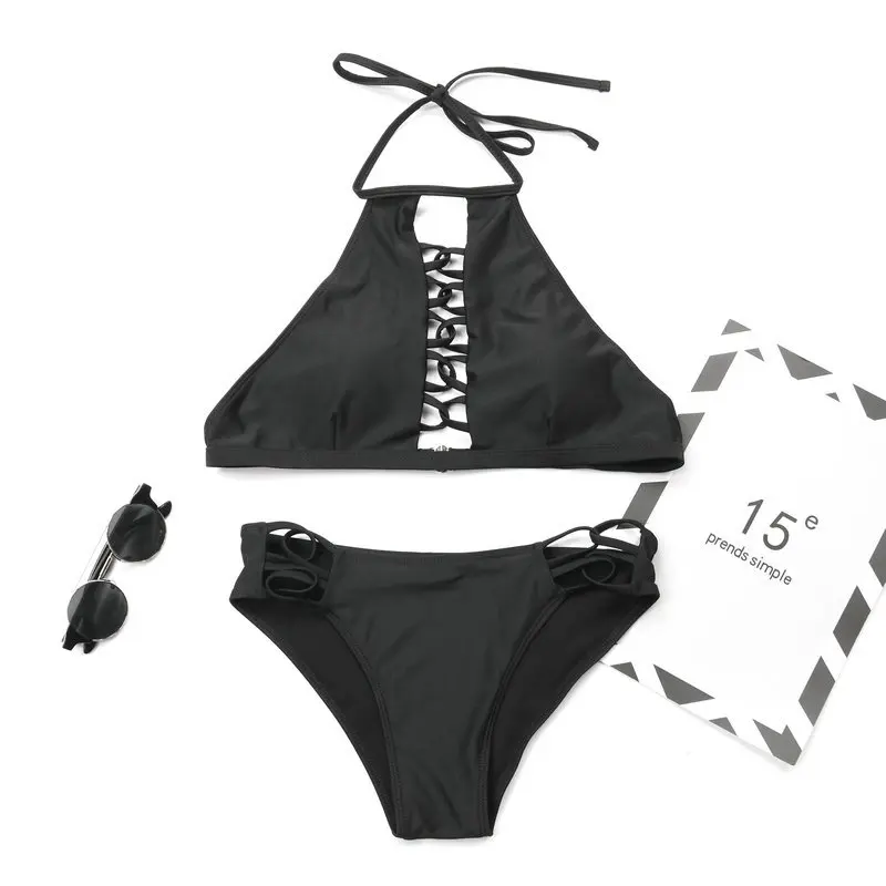 2021 Sprzedany Kostium Kąpielowy dla kobiet Szybkoschnący Pas Pusty Projekt Sexy Bikini 2 szt. Komplet Bikini dla Dużych cycków