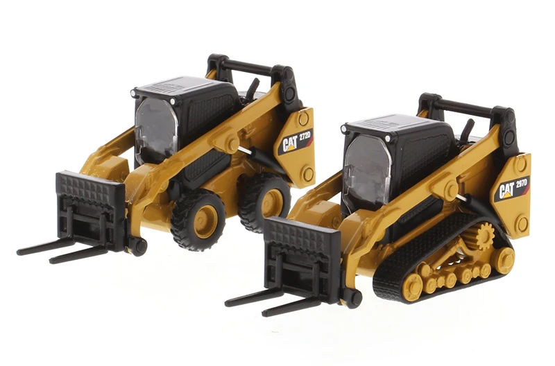 1/64 Scale DM Alloy Diecast 272D2 Skid Steer Loader and Compact Car Engineer Vehicles Model Collection Toys