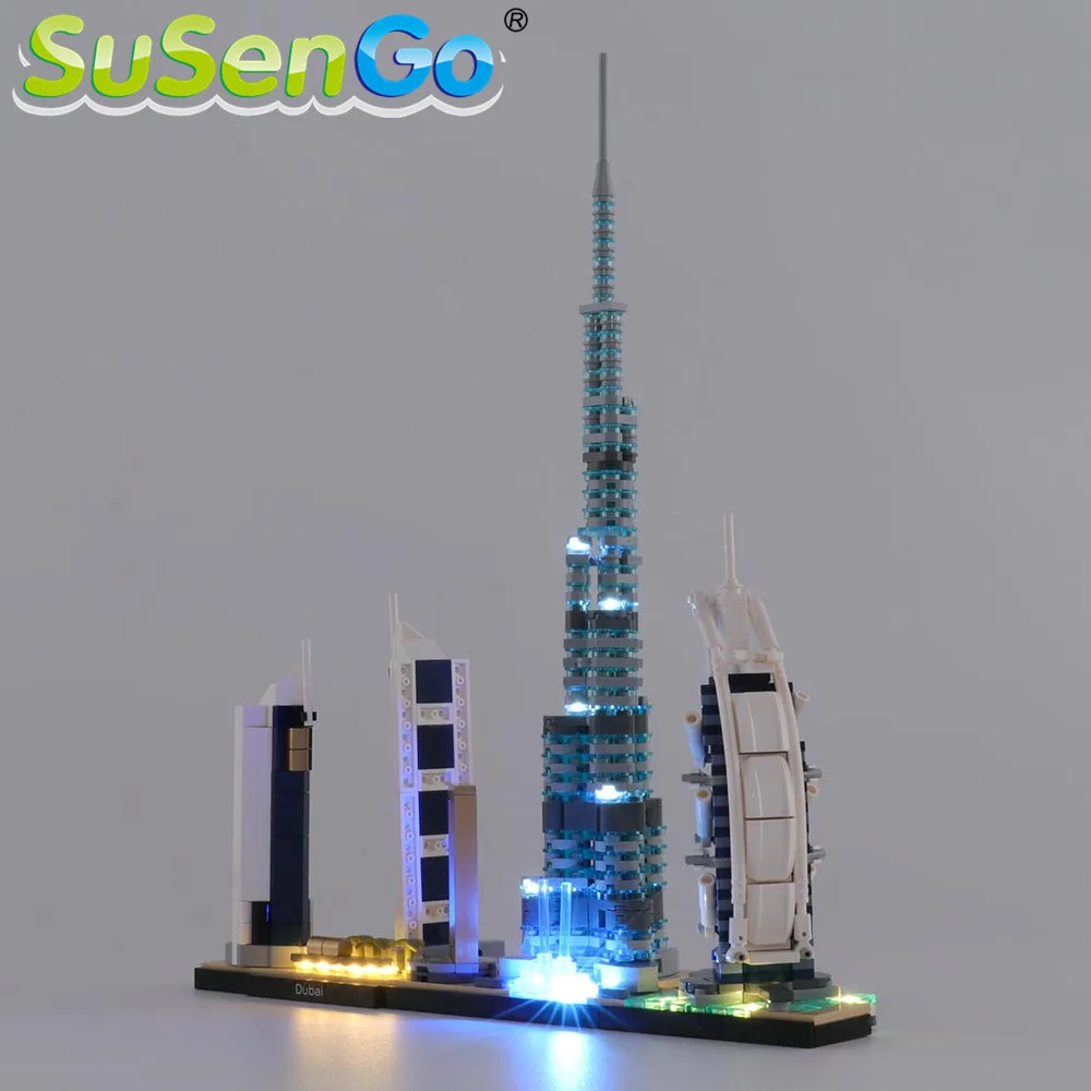 SuSenGo LED Light kit For 21052 Architecture Dubai Skyline Collection (Model Nie Wchodzi W skład Zestawu)