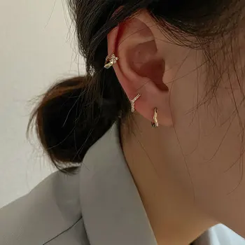 Koreańska wersja prosty mały ucha trzon znakomity trzon zimny romantyczny su kolczyki