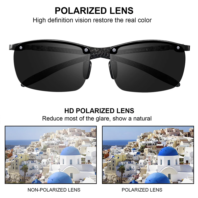 2021 włókna węglowego okulary mężczyźni luksusowej marki design okulary damskie 4 kolory połowa kadru spolaryzowane okulary przeciwsłoneczne gafas de sol
