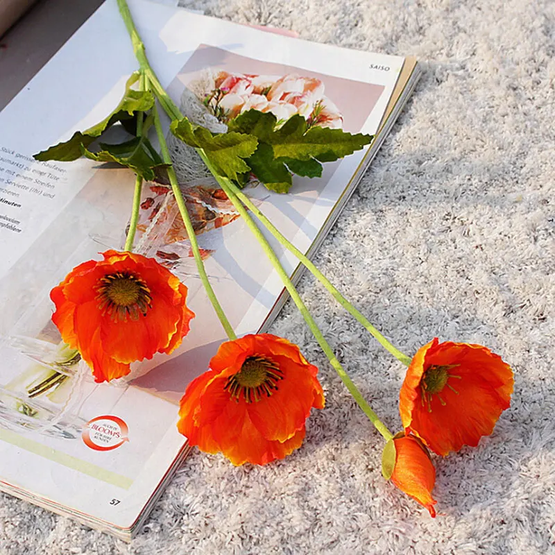 Dekoracyjne Lądowanie Jedna Gałąź Mini-Maki Sztuczne Kwiaty Fałszywe Kwiaty