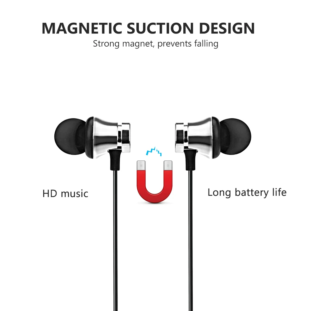 Bezprzewodowe Słuchawki na Szyję Pasek Magnetyczny Sport 4.2 Bluetooth kompatybilne Słuchawki Stereo Muzyczne Słuchawki Z Mikrofonem Dla Iphone Samsung