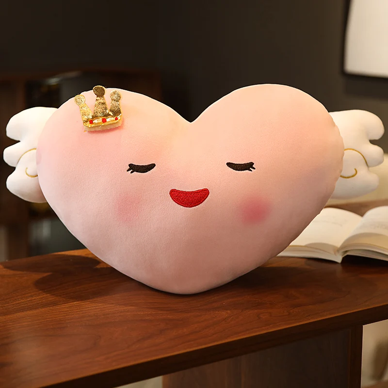 50 cm Piękny Super Miękki Emoticon Serce z Koroną Pluszowe Poduszki Dobrej Jakości Miękkie Zabawki Słodka Lalka dla Dzieci Dziewczyn Prezenty Na Urodziny