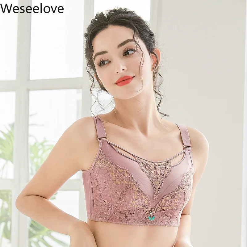 Weseelove Sexy Lace Women for Biustonosze Push Up Underwire Gorge Thin Cup Bralette Underwear Plus Size Tube Top Thin Full Cup X34-4