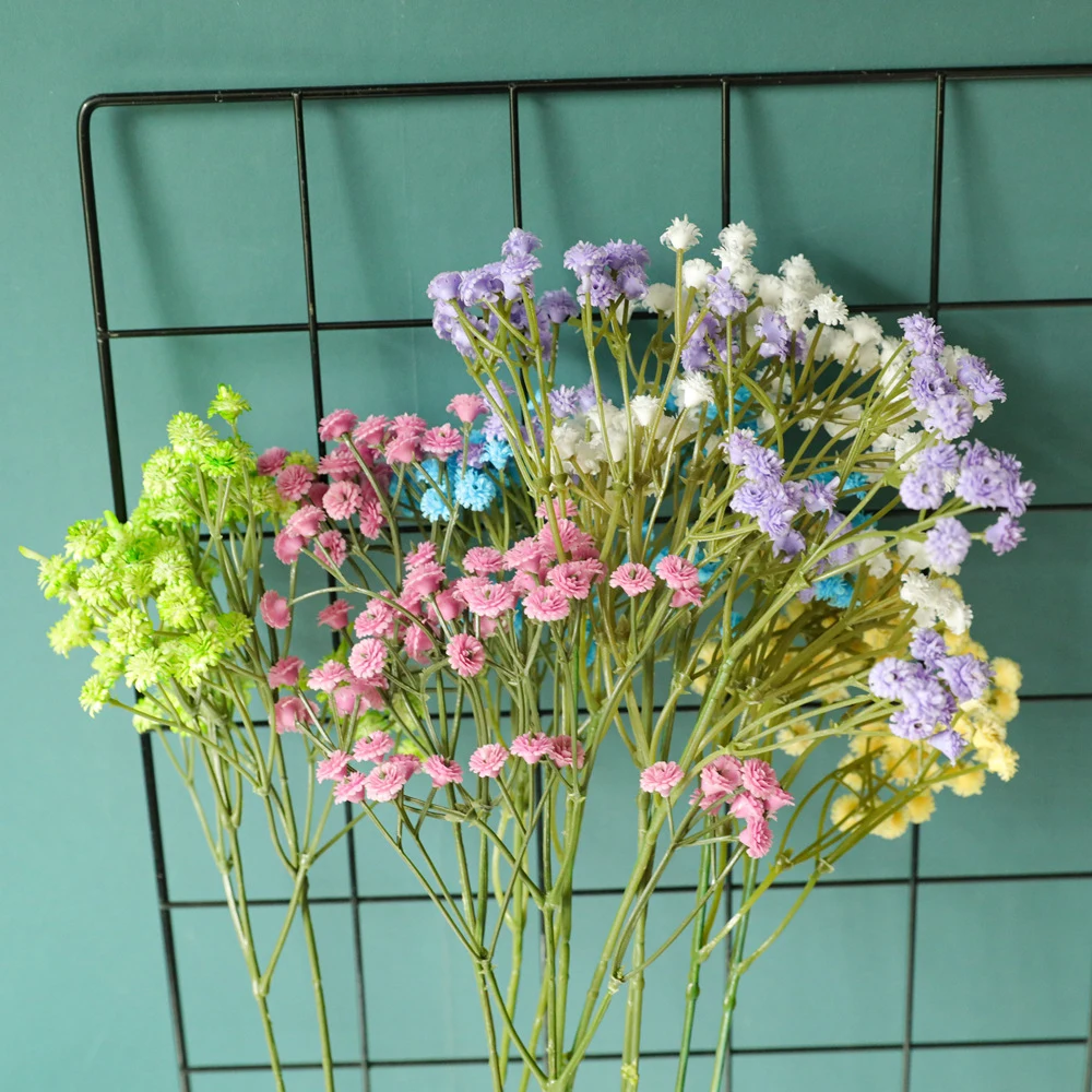 5 Bukiet 90 głowic Gypsophila Sztuczne Kwiaty Fake Kwiat 65 cm DIY Bukiety Kwiatowe Kompozycje Ślubne Dekoracje Domu