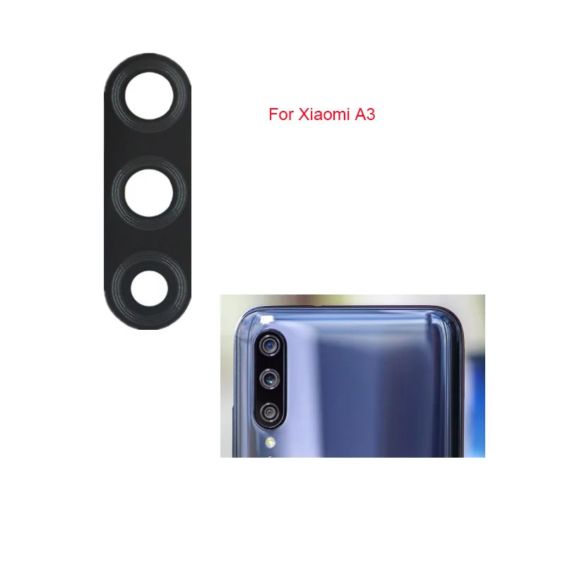 2 szt. Dla Xiaomi Mi A3 MiA3 Camera Glass Lens Back Tylna Kamera Szklana Soczewka z Klejem do Naprawy Części Zamiennych Xiaomi Mi CC9e