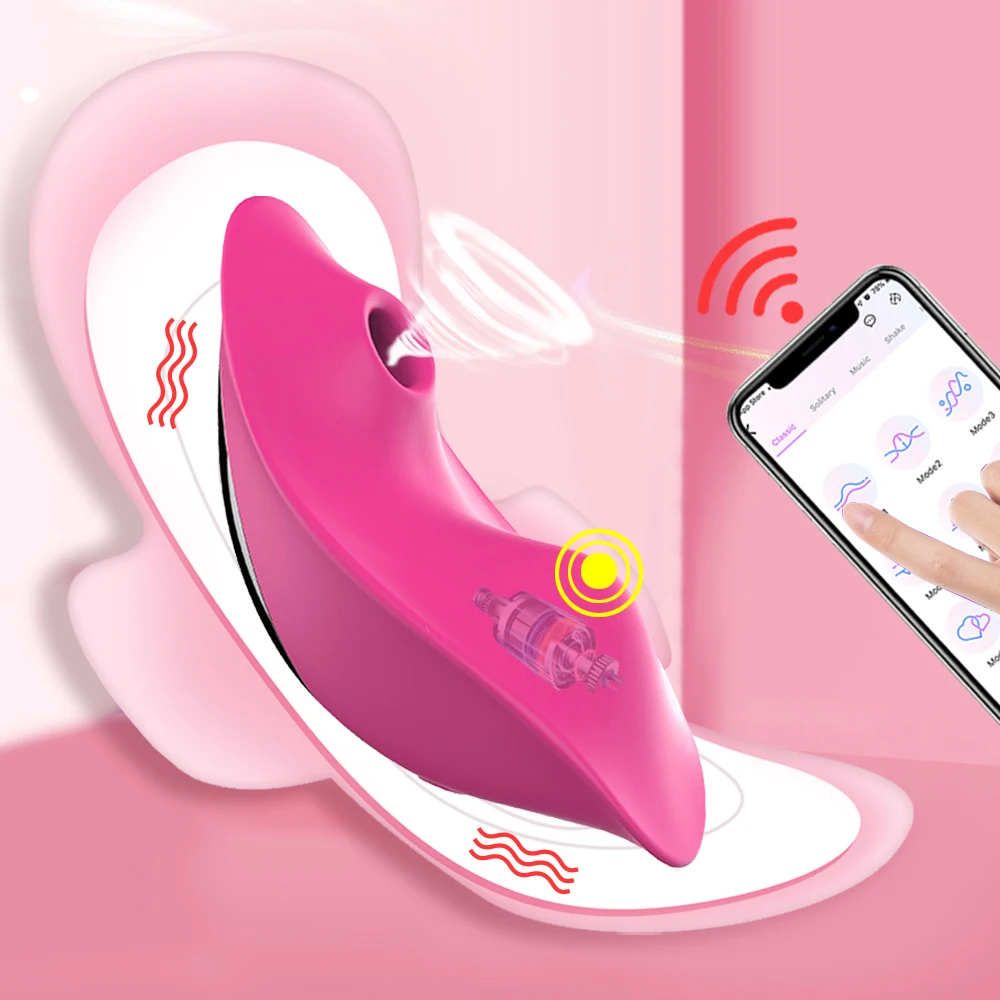 Bluetooth Control Dildo Wibrator dla Kobiet Clit Sucker APP Remote Control Noszone Wibrujące majtki Sex zabawki sex Shop dla kobiet