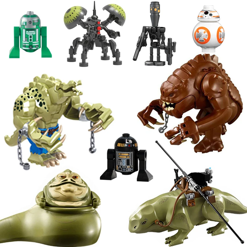 Jabba-Space Moive Wars Action Figures R2-D2 Robot Tauntaun-Wolf -Dewback -Rancor Children Big Size Diy Building Blocks Toys Gift