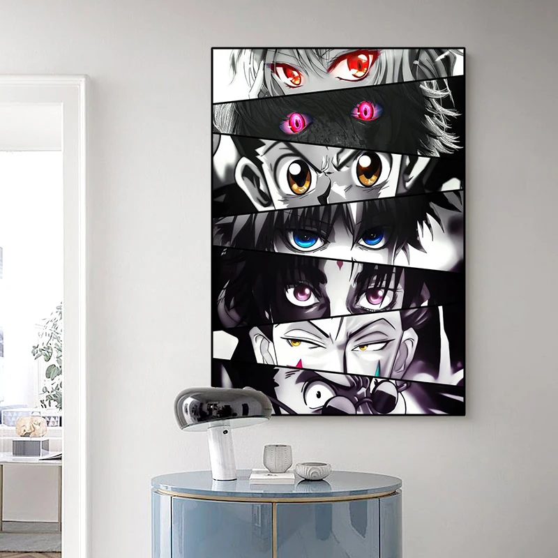 Anime Postacie, Dragon Ball, One Piece, Naruto Eyes Płótno Olejne Malarstwo Artystyczne Plakat Dekoracyjne Malarstwo Fresk Dekoracje Do Domu