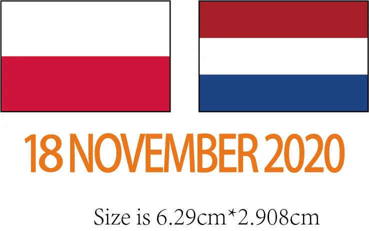 2020 Holland match Details Netherlands Vs Poland Novermber 18 iron on patches for clothes Piłka nożna ikona