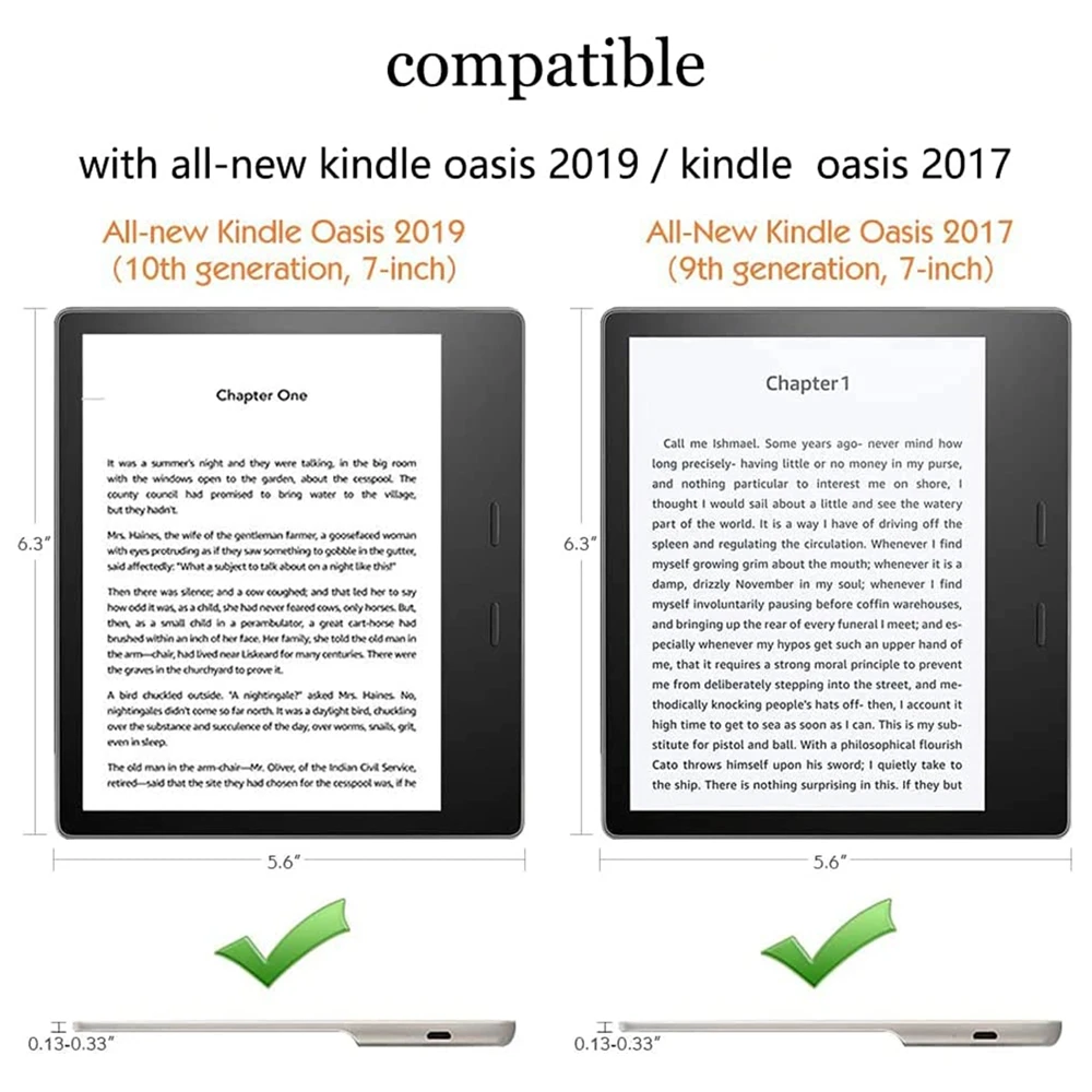 Premium sztuczna skóra Lekkie Etui dla Kindle Oasis 10th 2019 dla Kindle Oasis 9th 2017 Print Cover