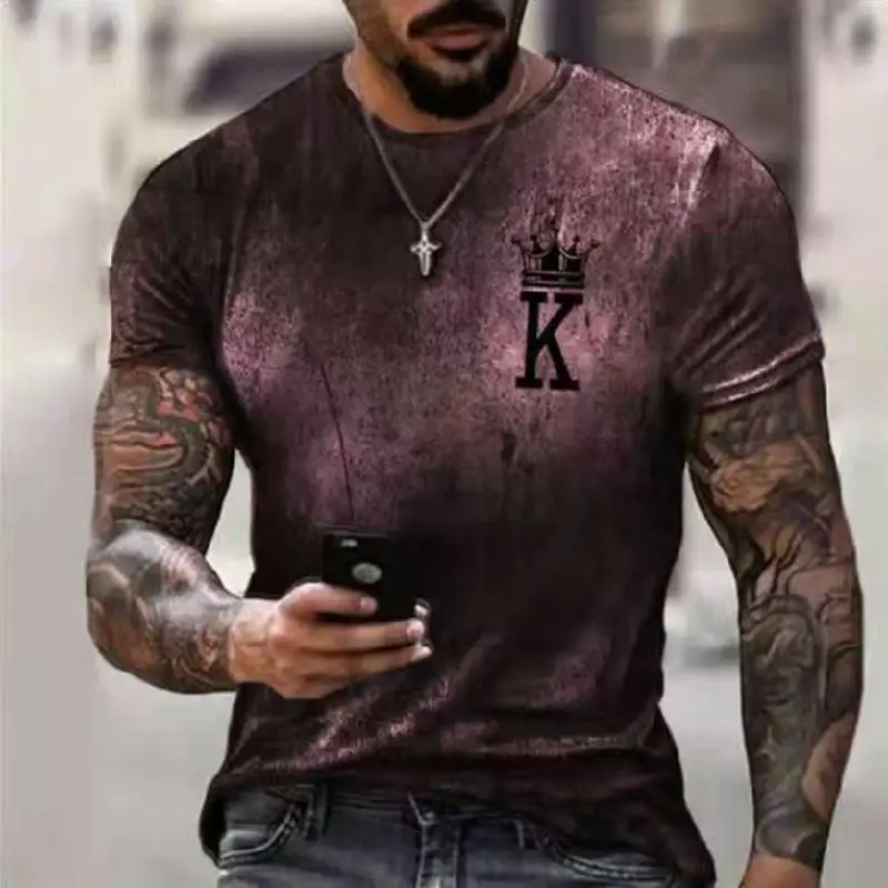 2021 nowa letnia koszulka z okrągłym dekoltem crown spades K t-shirt z krótkim rękawem 3D mężczyźni i kobiety drukowany t-shirt koszulka oversize t-shirt