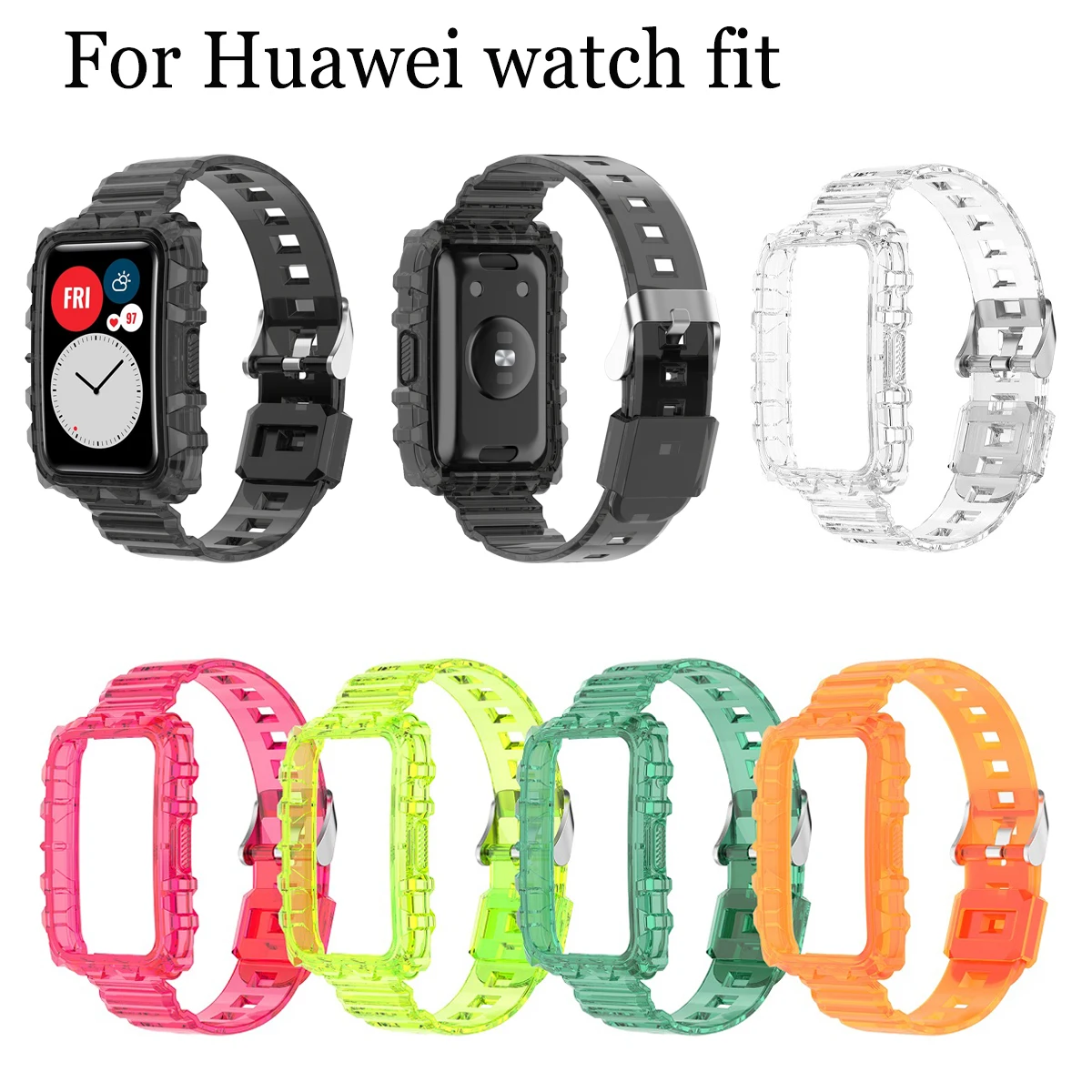 Nowe paski do zegarków Huawei Watch Fit smartwatch sport przezroczysty Pasek Wodoodporny Bransoletka bransoletka Dla Huawei fit Akcesoria