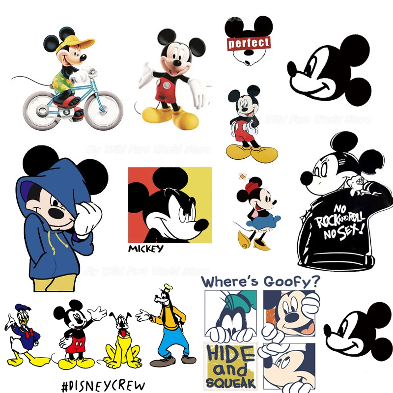 Disney Thermo Transfer Sticker Mini Mickey Mouse Minne Patche do Prasowania, Żelazko na ubrania Naklejki DIY Моющаяся koszulka Naklejka Prezent