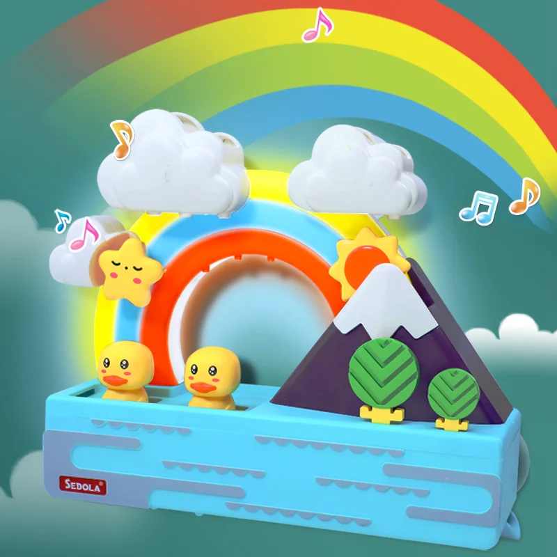 2021 Nowe Zabawki Do Kąpieli Kaczki Elektryczny Rainbow Prysznic Zabawki Z Podświetleniem Muzyka Łazienka Edukacyjne Wody Dla Dzieci
