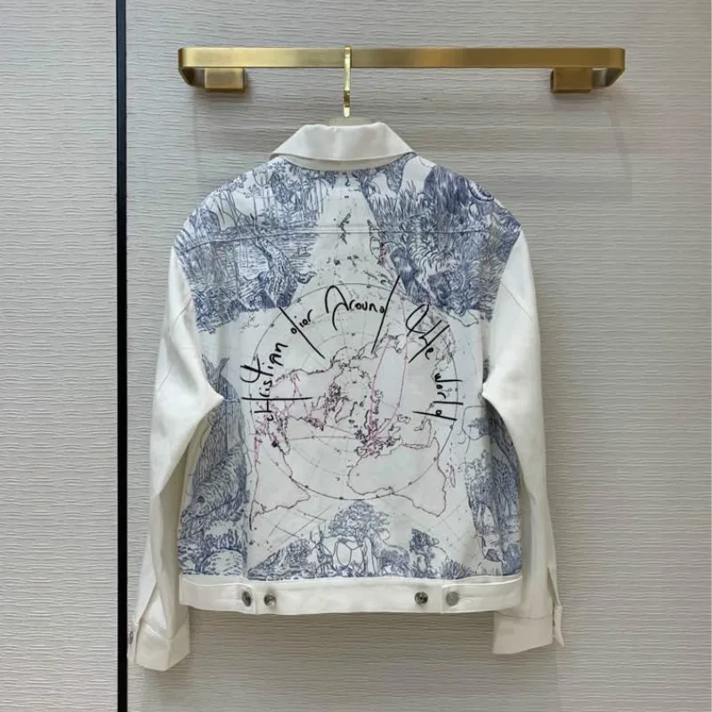 Moda Damska Odzież Wierzchnia Luksusowy Znane Marki OIMG Europejski Projekt Temperament Uniwersalna Odzież Bluzki Tide Jeansowa kurtka