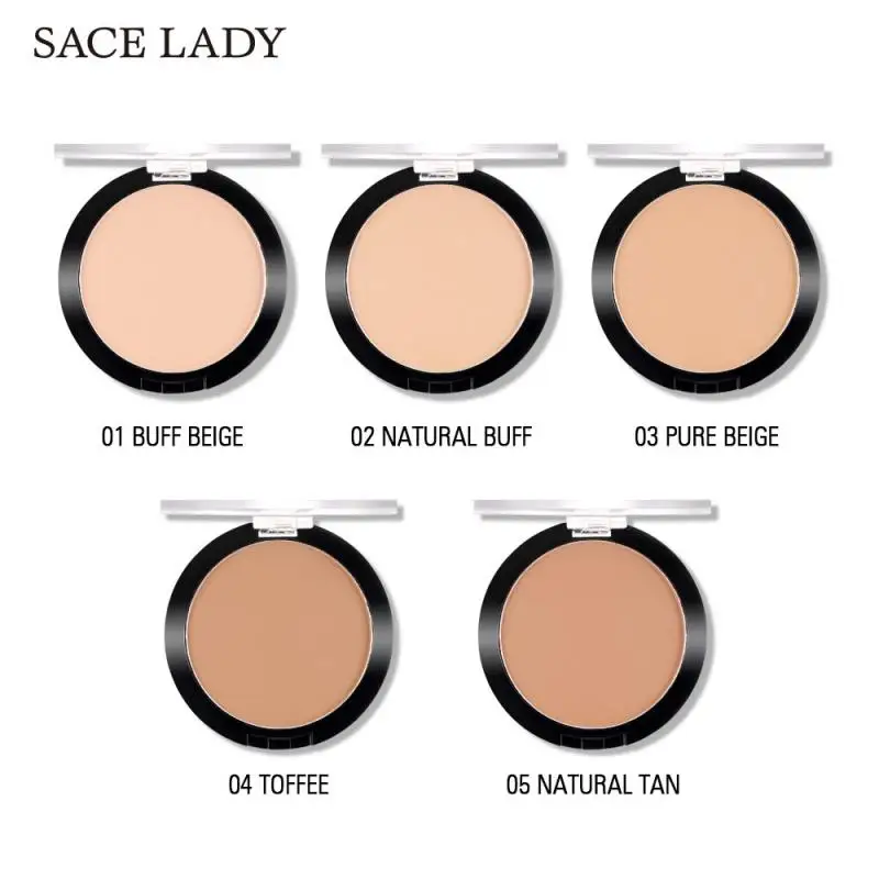 Powder SACE LADY Foundation Powder Matte Makeup Lasting Oil control Compact Cosmetic Long Lasting Oil-control Compact Cosmetic