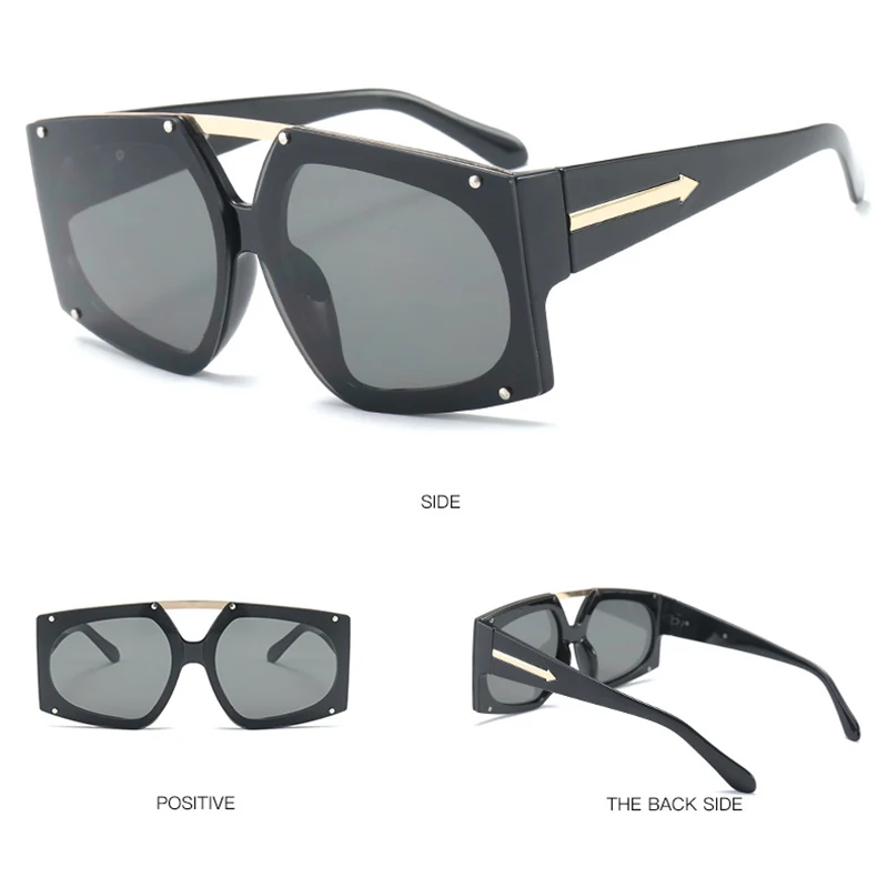 Psacss NEW Square Arrow okulary Mężczyźni Kobiety Негабаритная Moda Vintage, Markowe markowe okulary oculos de sol feminino UV400